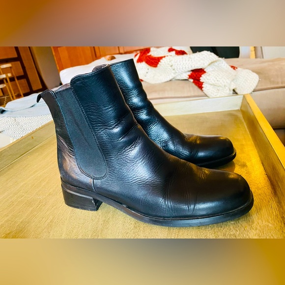 Vintage black leather coach boots 7B - Picture 1 of 4